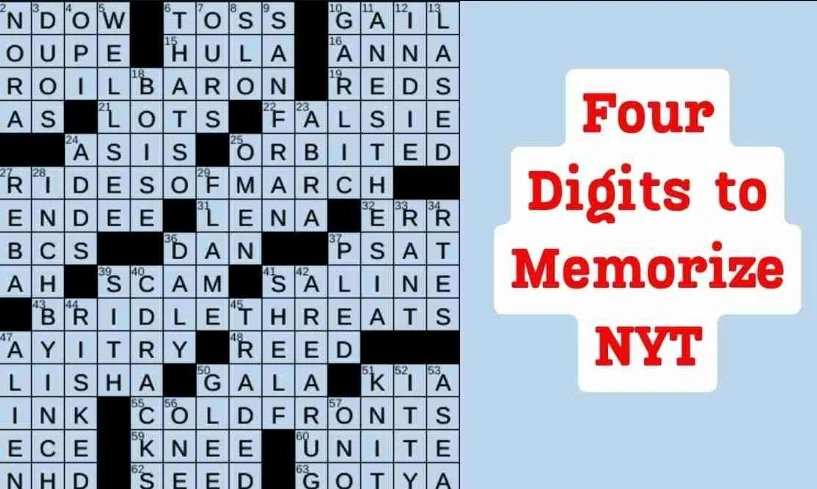 four digits to memorize nyt